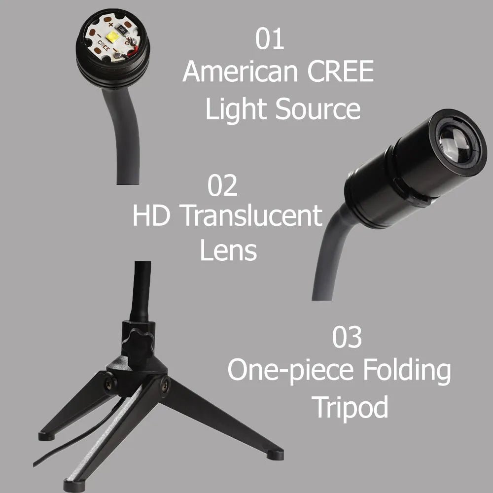 LED projection lamp showing Earth and Moon celestial effects with adjustable 360 degree bracket