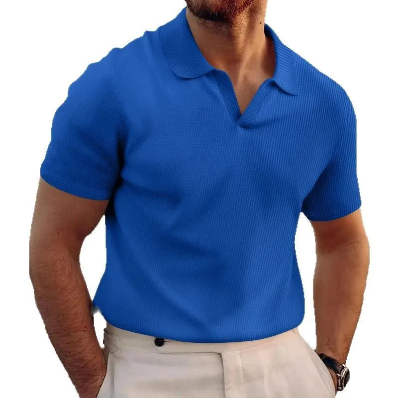 Men's slim fit heavy waffle texture t-shirt in multiple colour options.