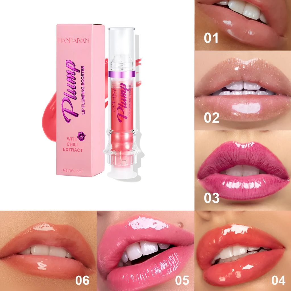Liquid lipstick tube with glossy mirror-finish formula in six colour options