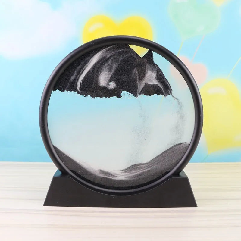 3D dynamic sand painting in glass frame with quicksand effect, 7 inch size, multicolour options
