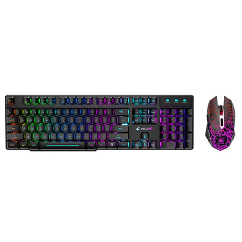 T3 wireless charging keyboard and mouse set with backlight in black, white, or orange colour options