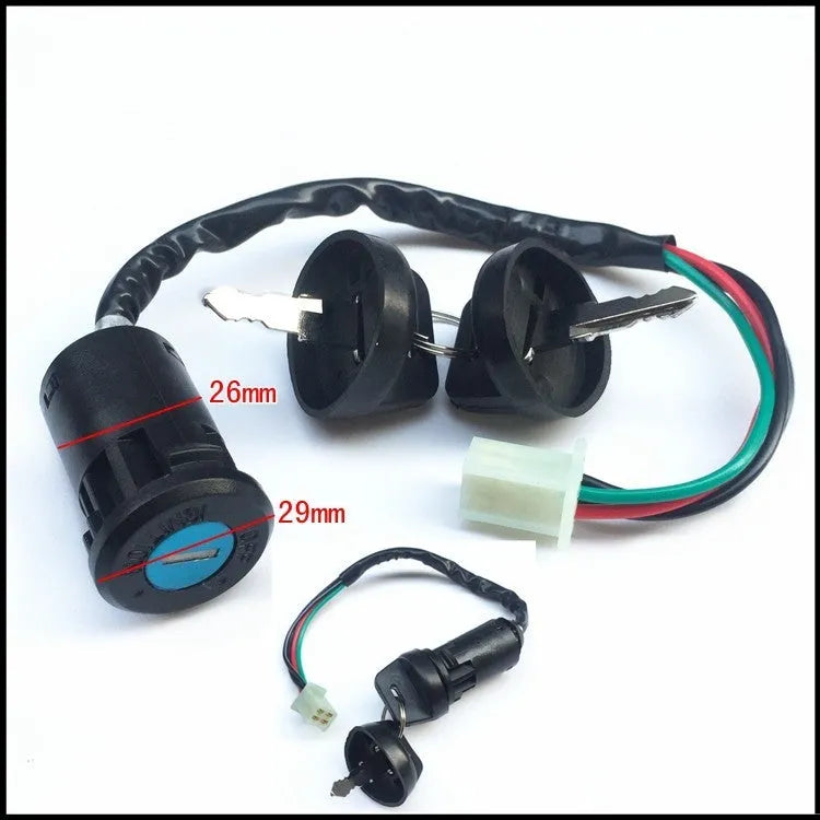 Waterproof black plastic electric door lock with wiring connectors for automotive central locking systems