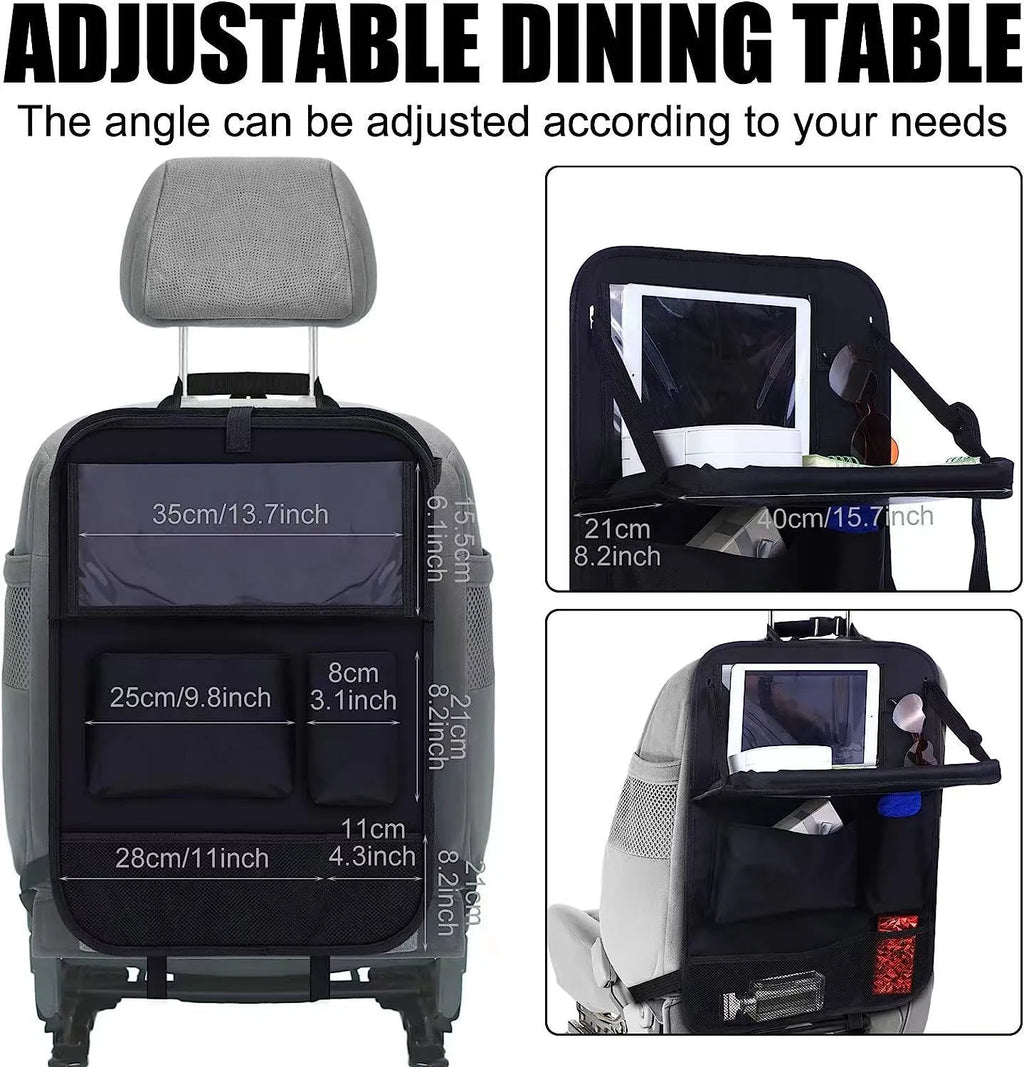 Black Oxford cloth car seat back storage bag with 42x30cm dimensions for vehicle organisation