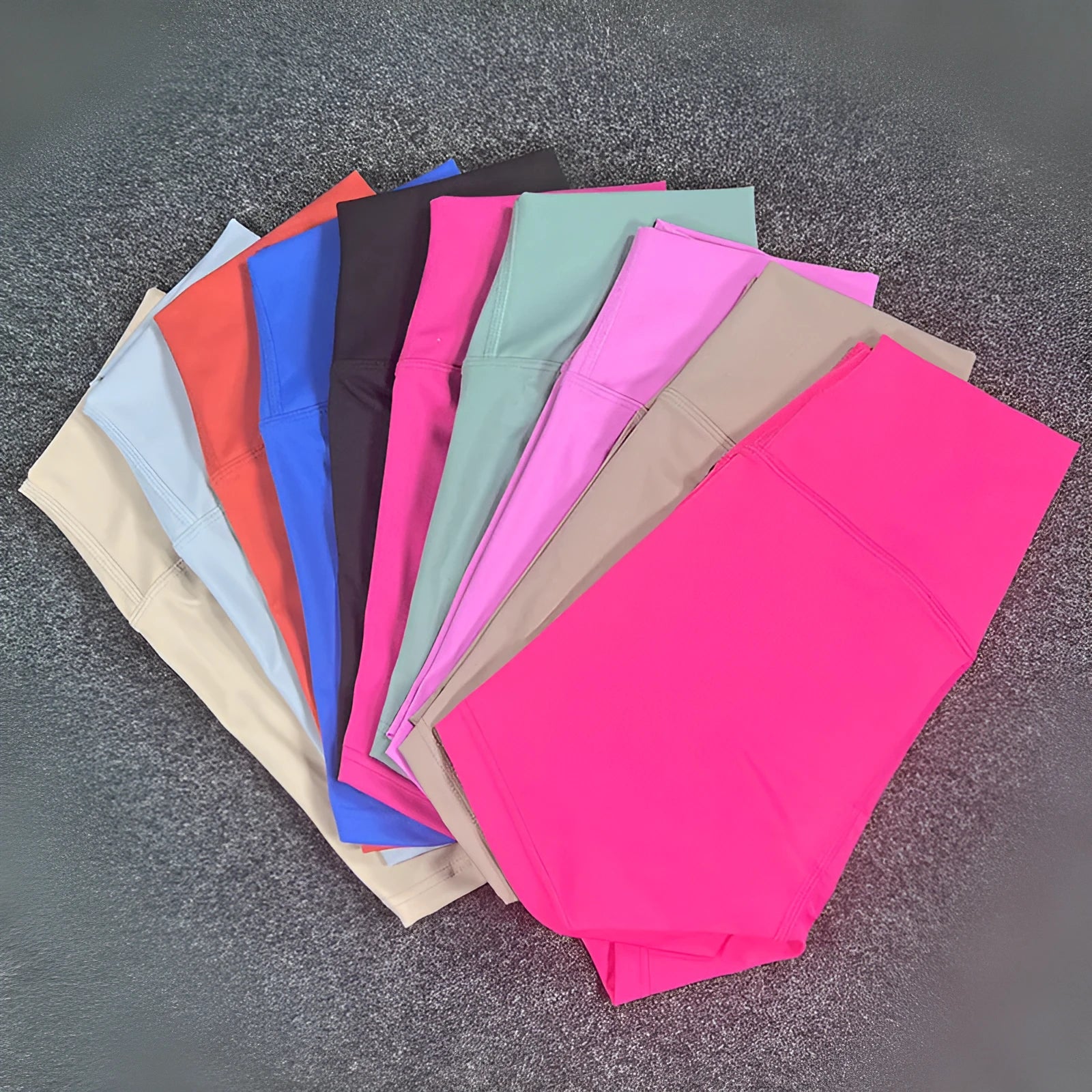 Ladies high waist yoga shorts in nylon fabric available in multiple colours for running and cycling