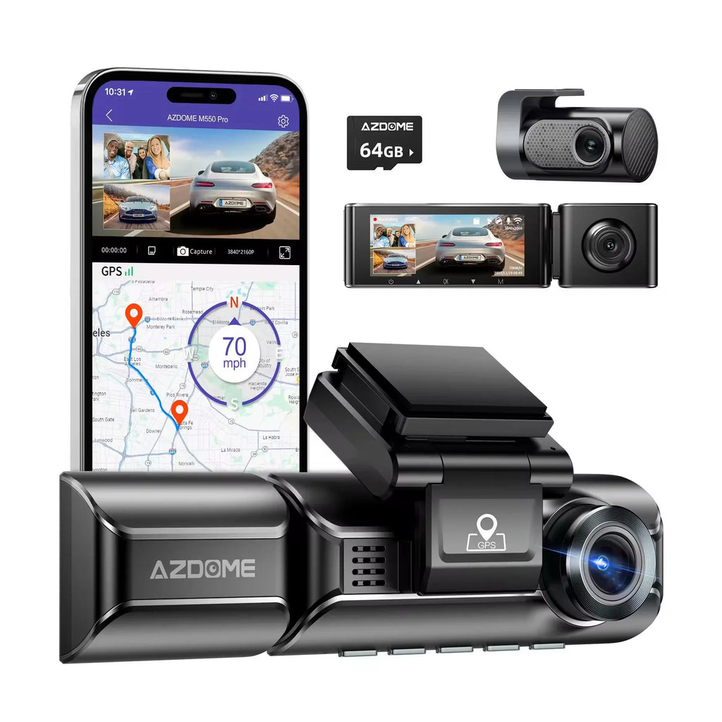 2K driving recorder with front and rear cameras, 3 inch screen, WIFI and GPS functions