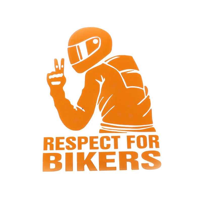 Biker respect car sticker with Hello brother text in multiple colour options