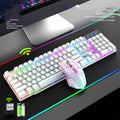 T3 wireless charging keyboard and mouse set with backlight in black, white, or orange colour options