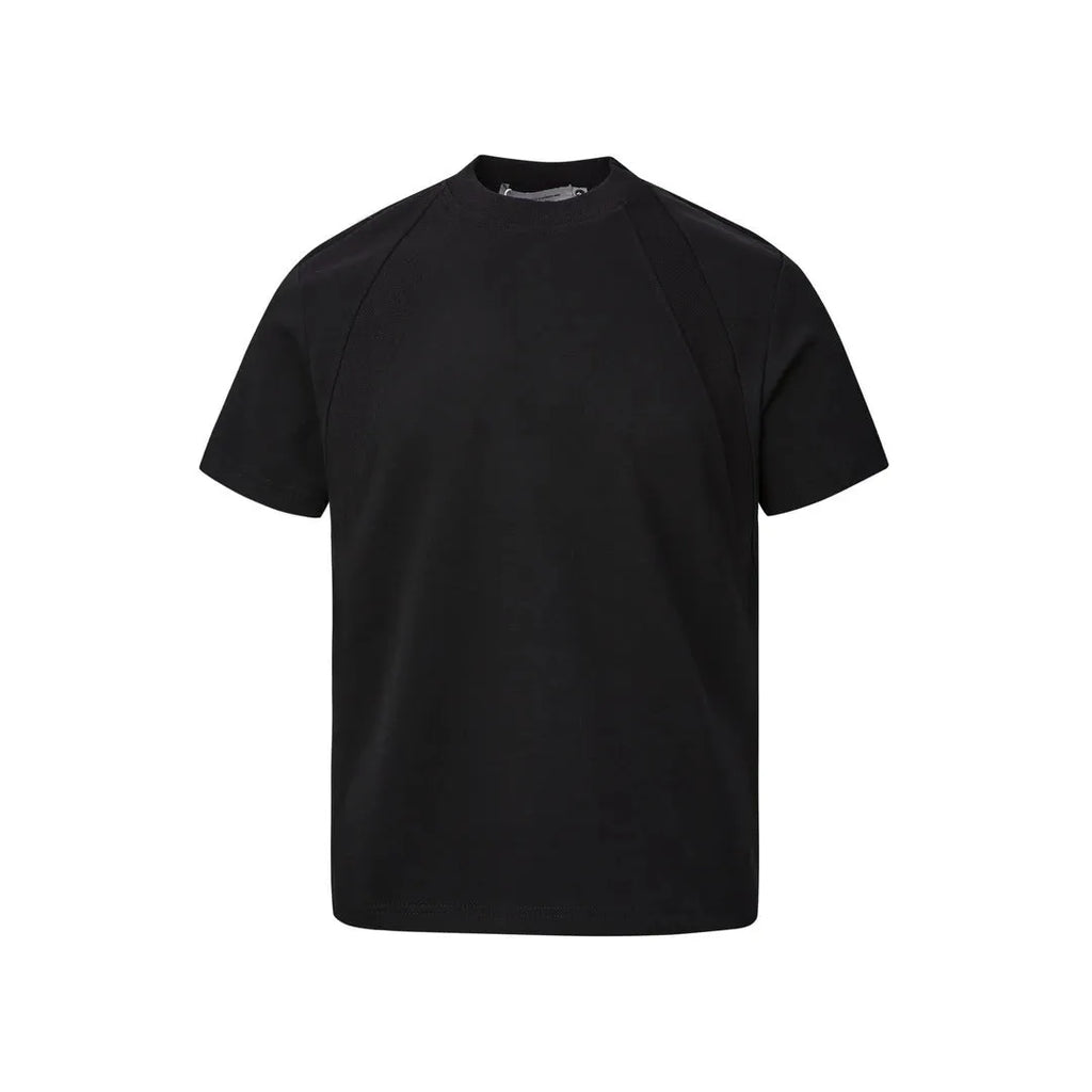 Short sleeve loose fit top with air layer stitching in polyester fibre