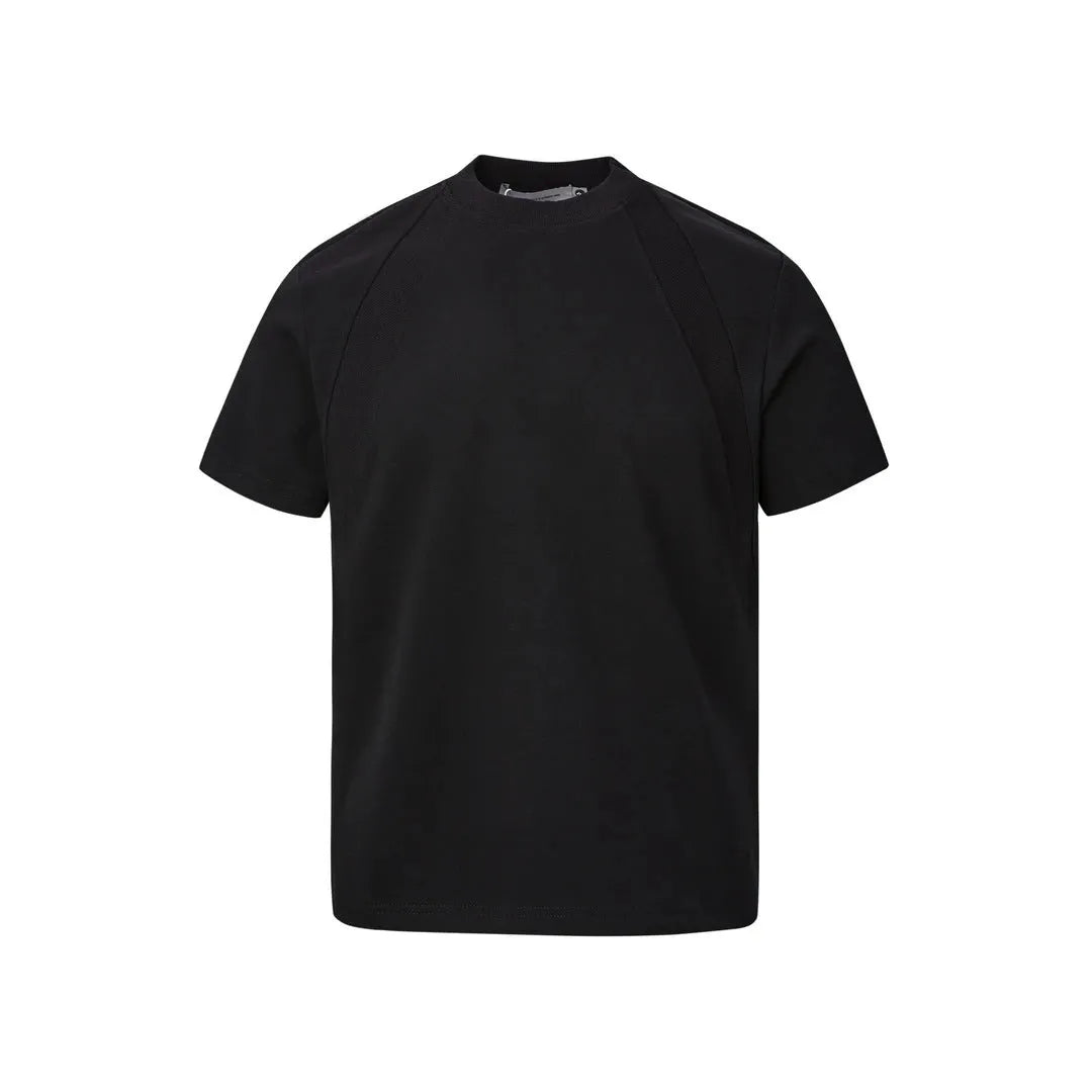 Short sleeve loose fit top with air layer stitching in polyester fibre