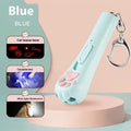 Cat pen light charging toy with LED lights in pink, cream, and sky blue colour options