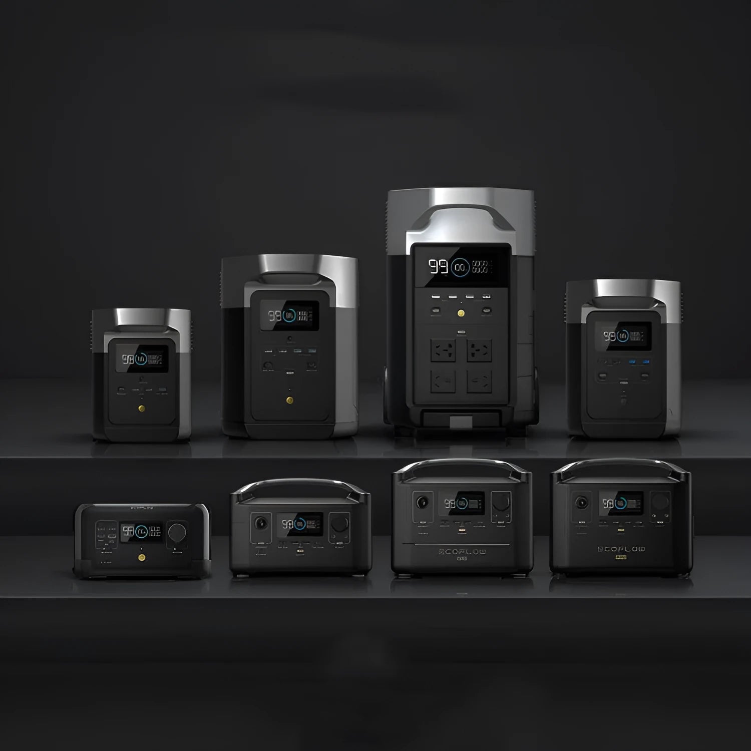 RIVER Pro 720Wh portable power station with display screen and multiple output ports.