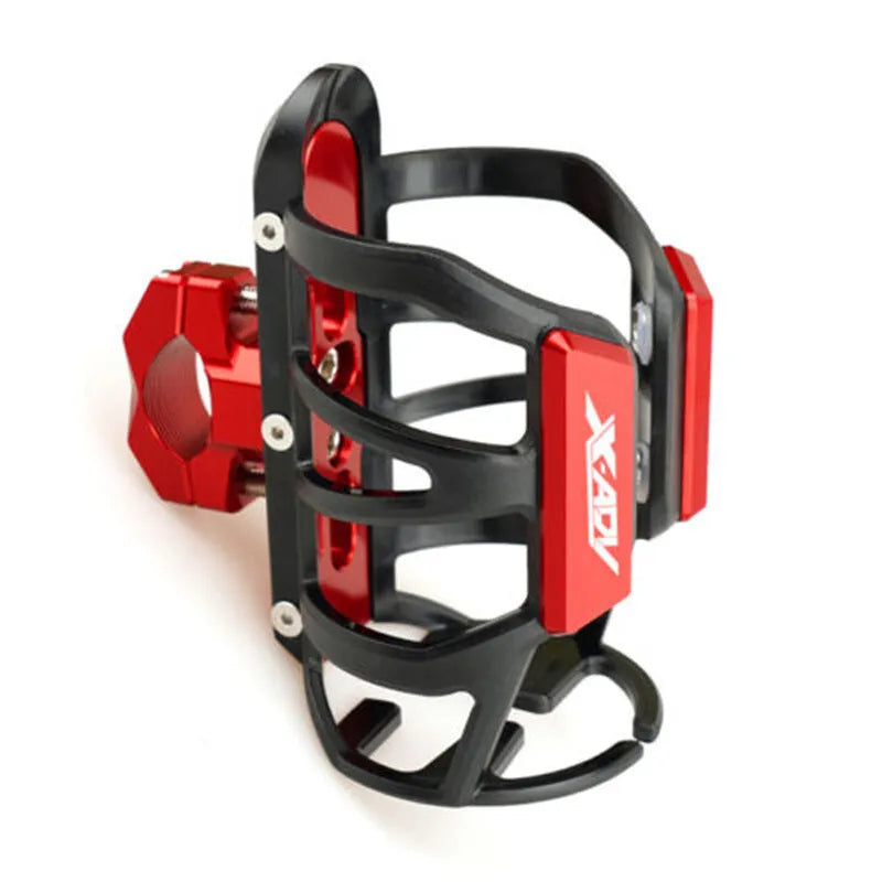 Modified water bottle cage for Honda X-ADV750 and XADV150 scooters in multiple colours