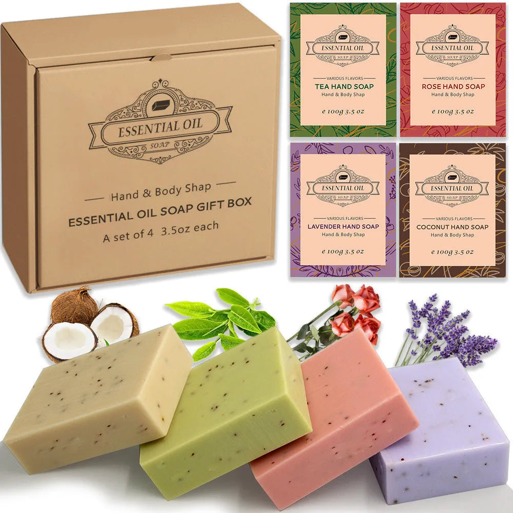 Handmade essential oil soap bar in 100g size with natural scent options