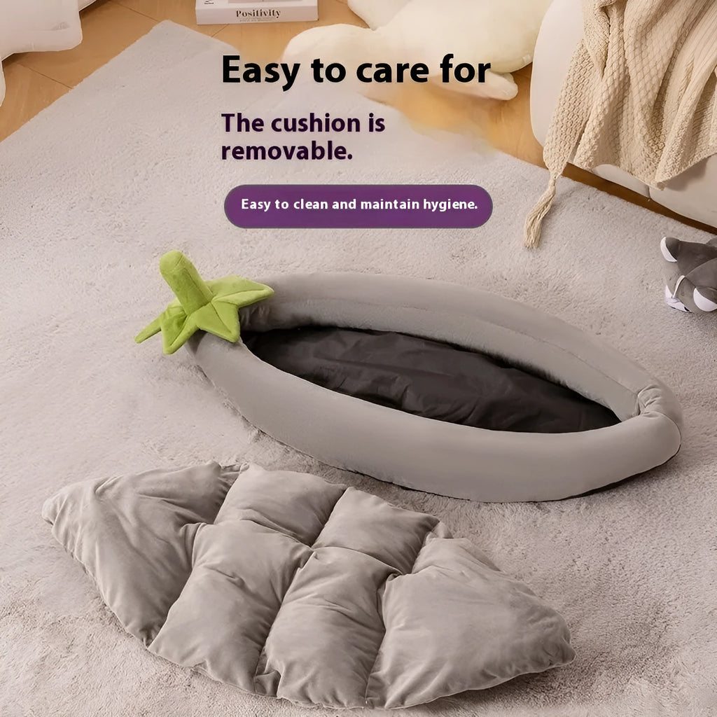 Washable cloth dog mat with removable cover in brown, available in five sizes for small to large dogs