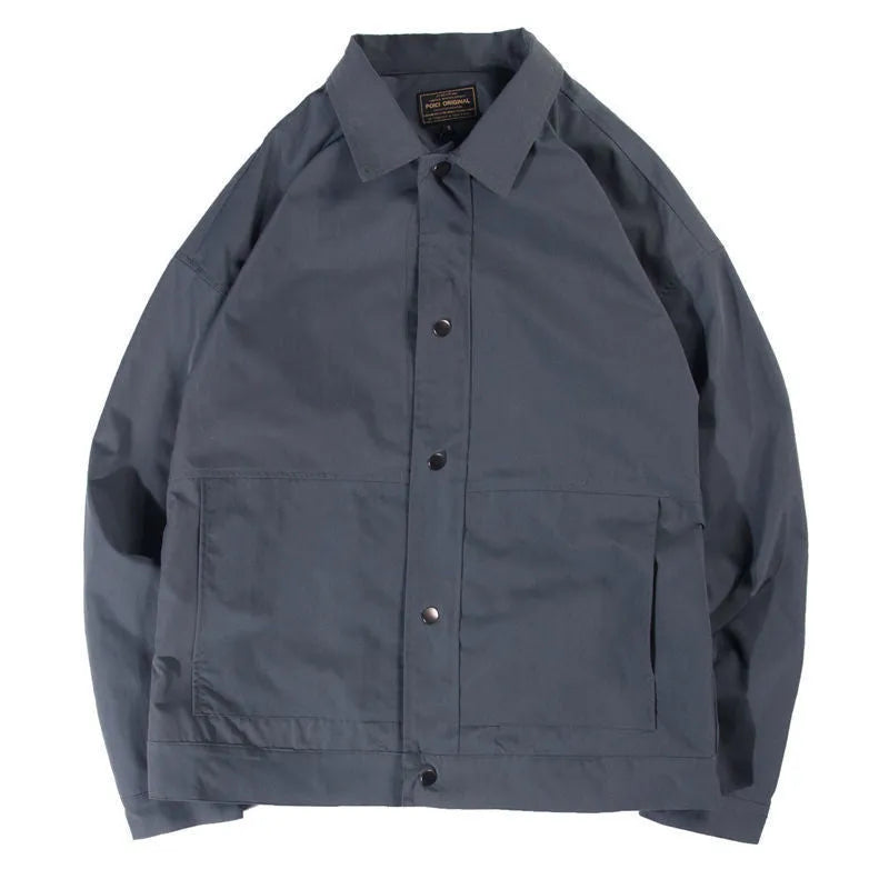 Men's single-layer lightweight jacket in Korean style, shown in a choice of colours.