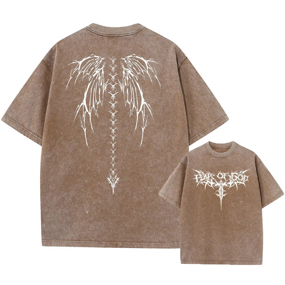 Oversized men's cotton t-shirt in loose fit with drop-shoulder short sleeves