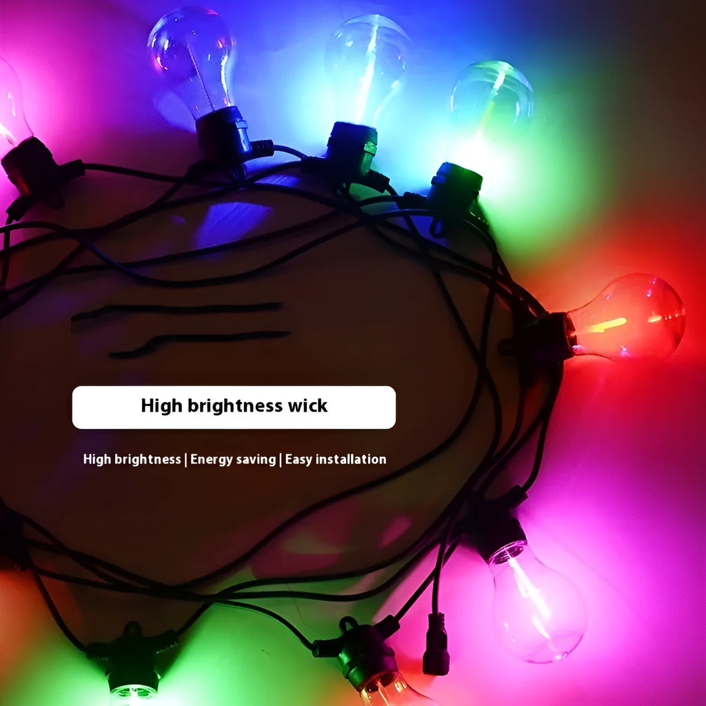 Waterproof outdoor decorative string lights with 10 LED lights on 5 metre cable for garden and wedding decoration