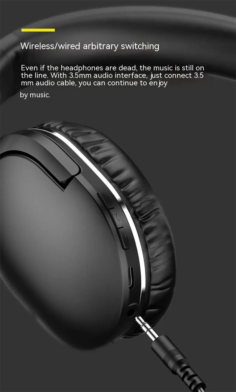 Black and white wireless Bluetooth sports gaming headset with over-ear design.