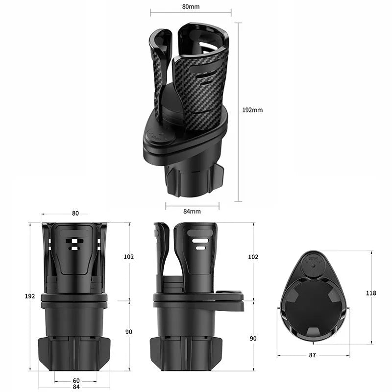 ABS plastic car cup holder upgrade in carbon fibre or matte finish for vehicle console