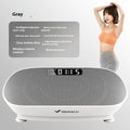 Grey Portable Smart Power Plate vibration exercise machine on a wooden floor.