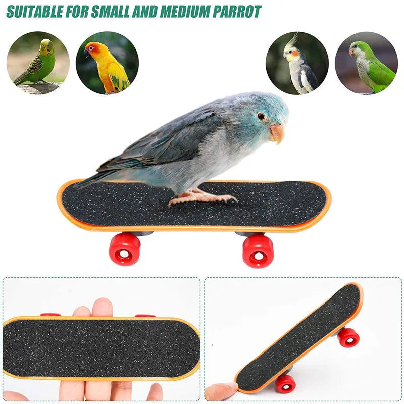 Wooden parrot foraging puzzle toy set with multiple pieces for bird training