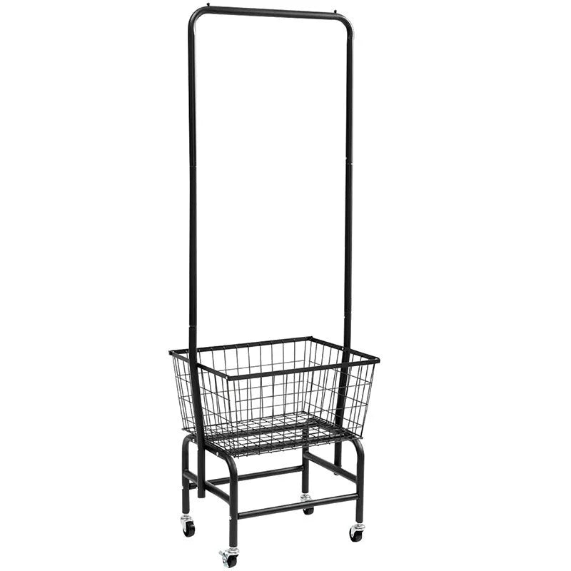 Iron single rod pulley storage car clothes hanger in white or black colour.