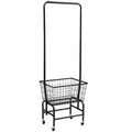 Iron single rod pulley storage car clothes hanger in white or black colour.