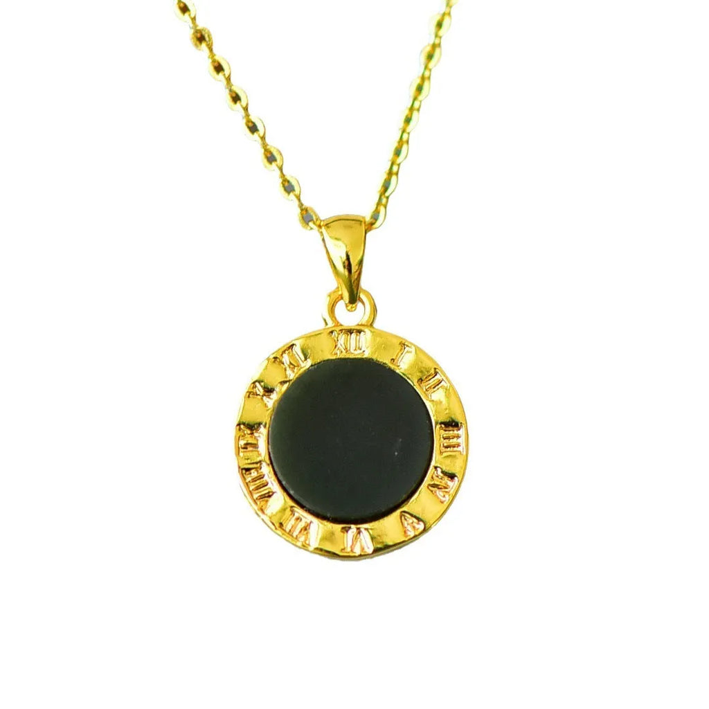 Natural Hetian gray jade pendant with copper inlay detailing on minimalist necklace