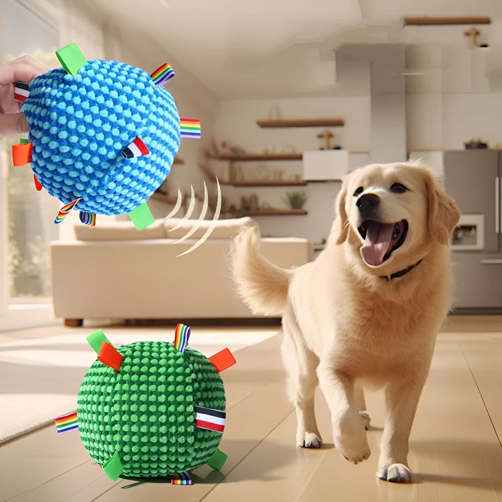Blue pineapple lattice 17cm diameter ring dog toy with vocal feature on a white background.