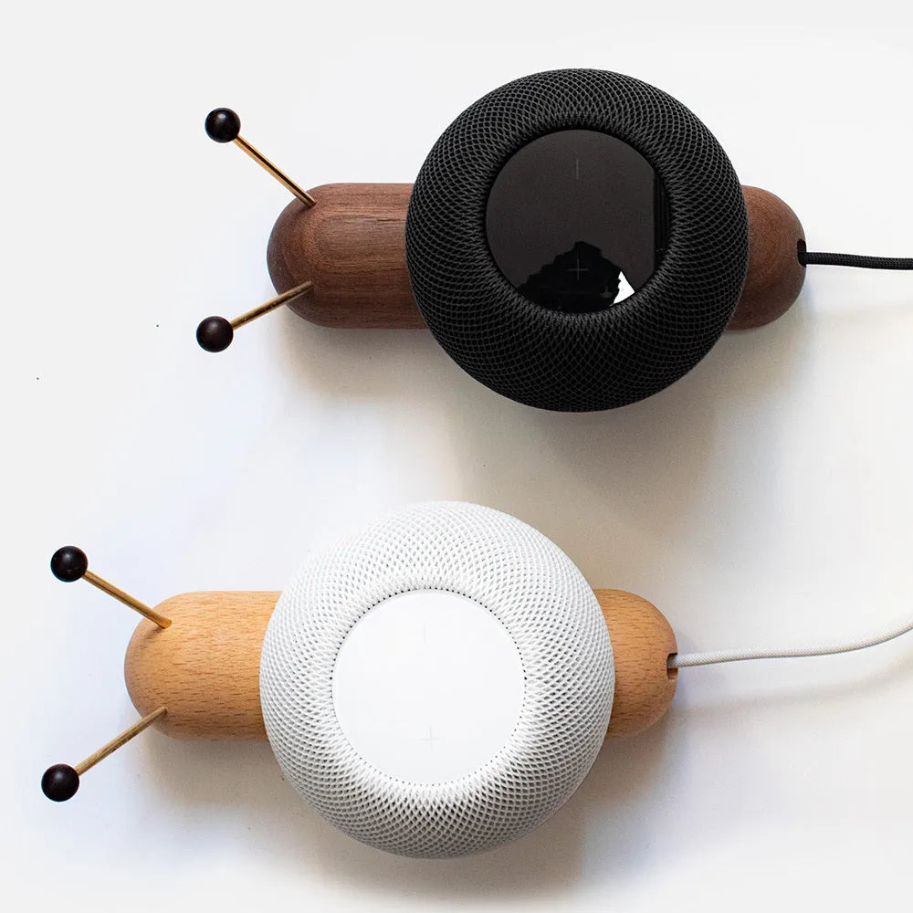 Khaki brown desktop bracket for smart speakers with non-slip base