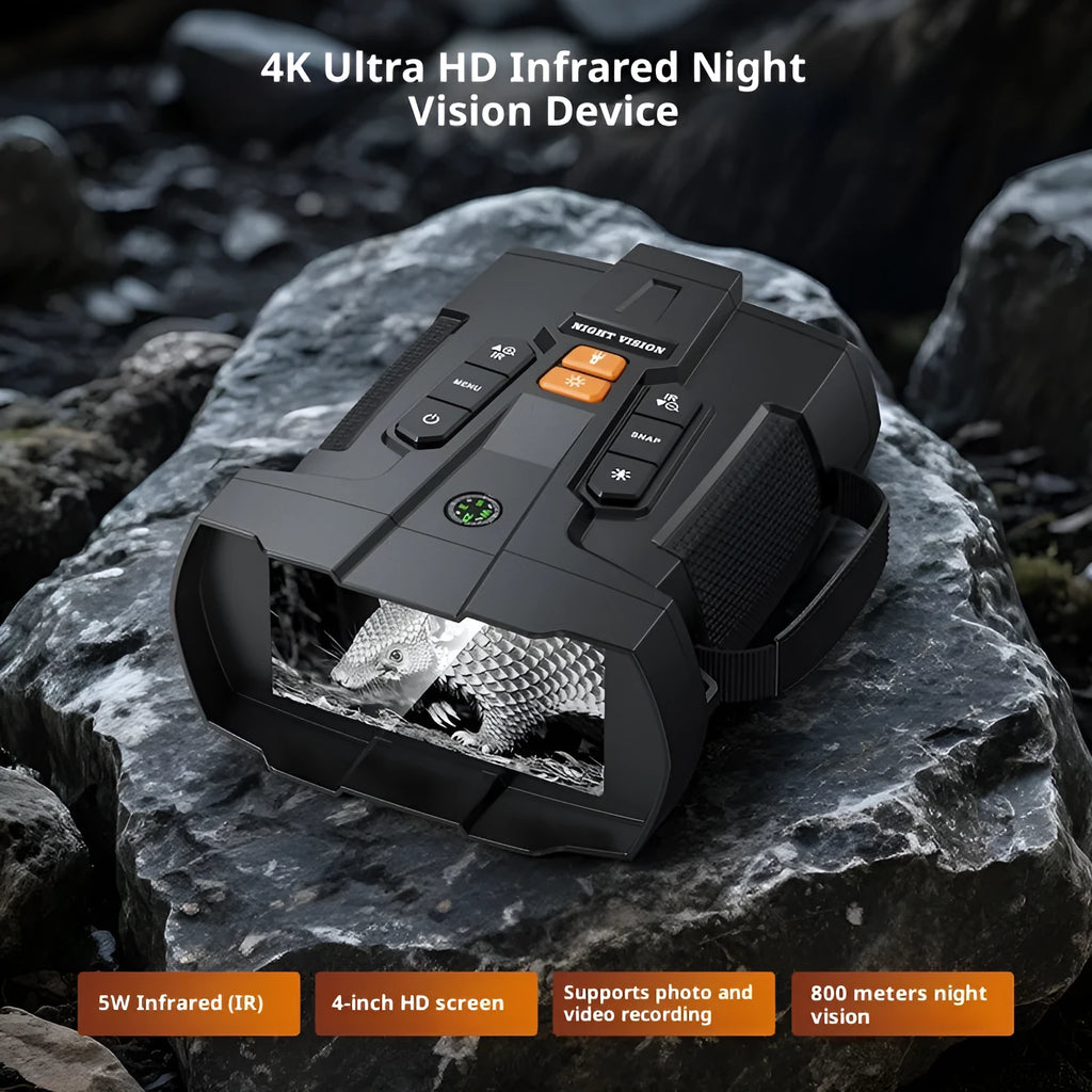 Night vision device with 4.5 inch screen telescopic lens and 32GB memory card outdoor use