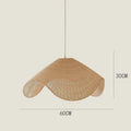 Handmade rattan bamboo chandelier with natural fibre shade and warm LED light