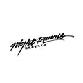 Nightwalker car decal sticker for rear windshield in black, colourful, or pink, showing text and number patterns.