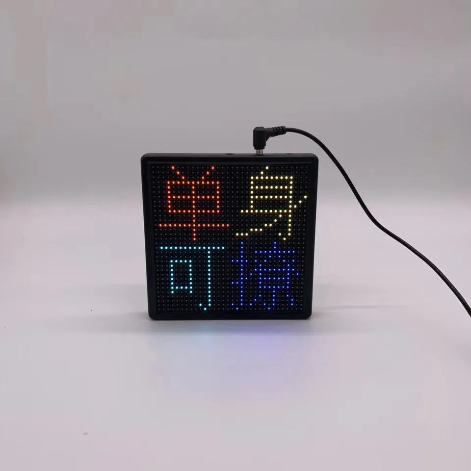 32x32 Bluetooth LED car display screen with aluminium frame and RGB lights