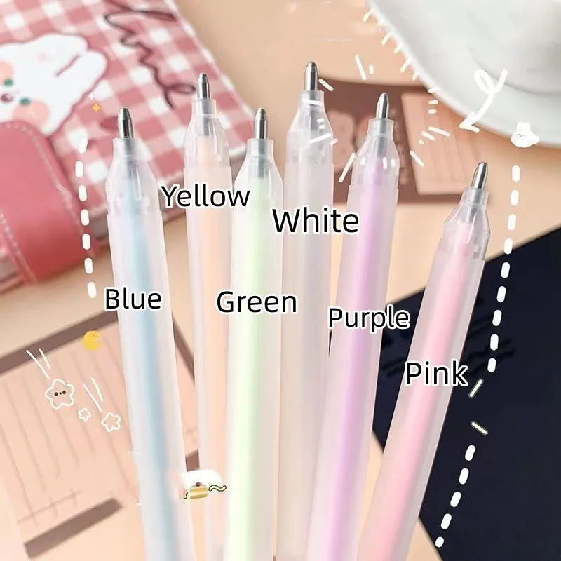 Macaroon coloured plastic dispensing pen with cap-pull mechanism for quick-dry adhesive