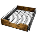 Black wood and iron pull basket storage rack drawer for kitchen organisation