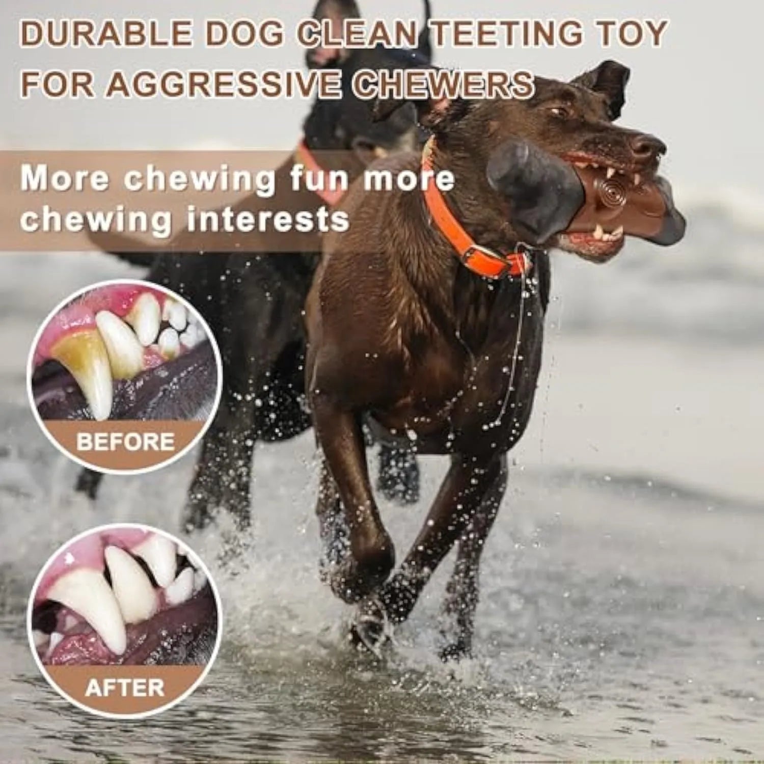 Large branch-shaped dog chew toy for aggressive chewers with bacon flavour