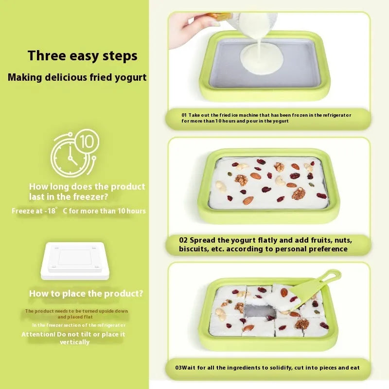 Children's DIY fried yoghurt machine in four colour options with aluminium gasket