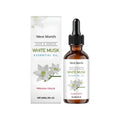 60ml bottle of White Musk Soiling Oil Plant body fluid with ingredient list including musk leaf extract and vitamin E.