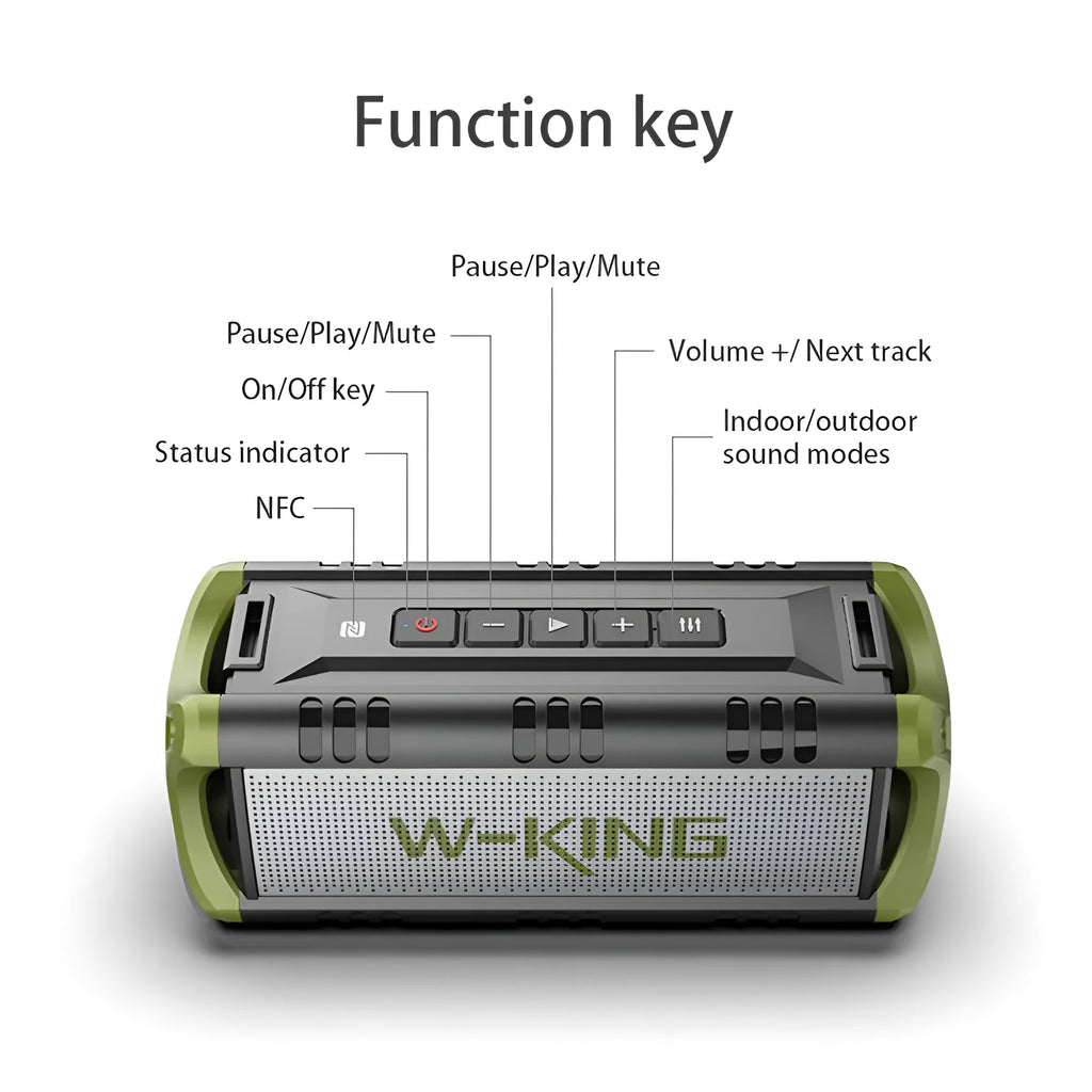 Portable wireless Bluetooth speaker in black with NFC and USB/TF card support