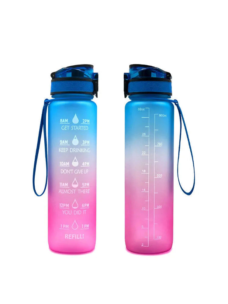 Clear 1000ml Tritan sports water bottle with infuser and BPA-free plastic construction