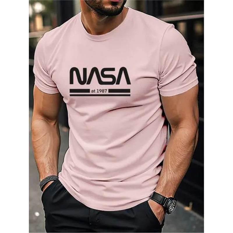 Men's slim-fit short sleeve cotton T-shirt on a hanger, shown in a mint green colour from the front.