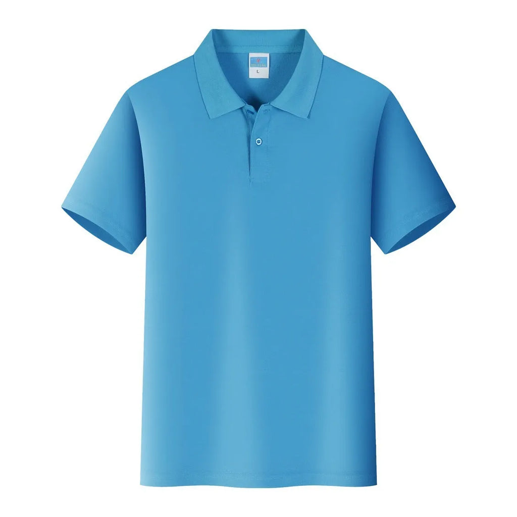 Straight-cut cotton pullover work shirt in multiple colour options with short sleeves