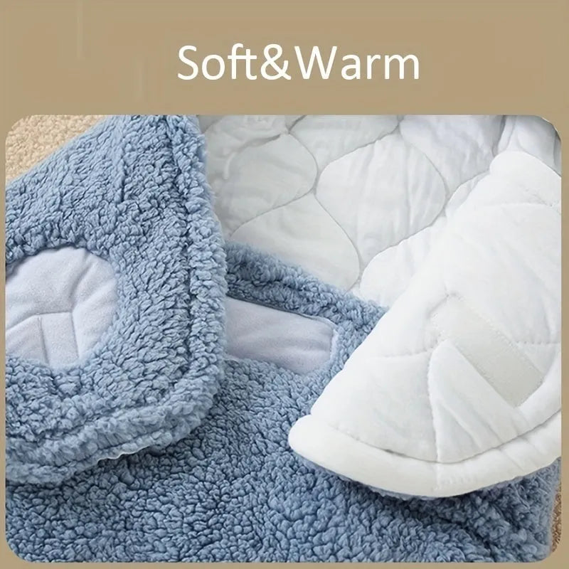 Adjustable baby swaddle sleep sack in soft cotton fabric with head protection