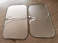 Aluminium foil car sunshade in titanium silver colour showing reflective surface