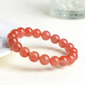 Natural South red cherry red agate bracelet with polished beads in six available sizes