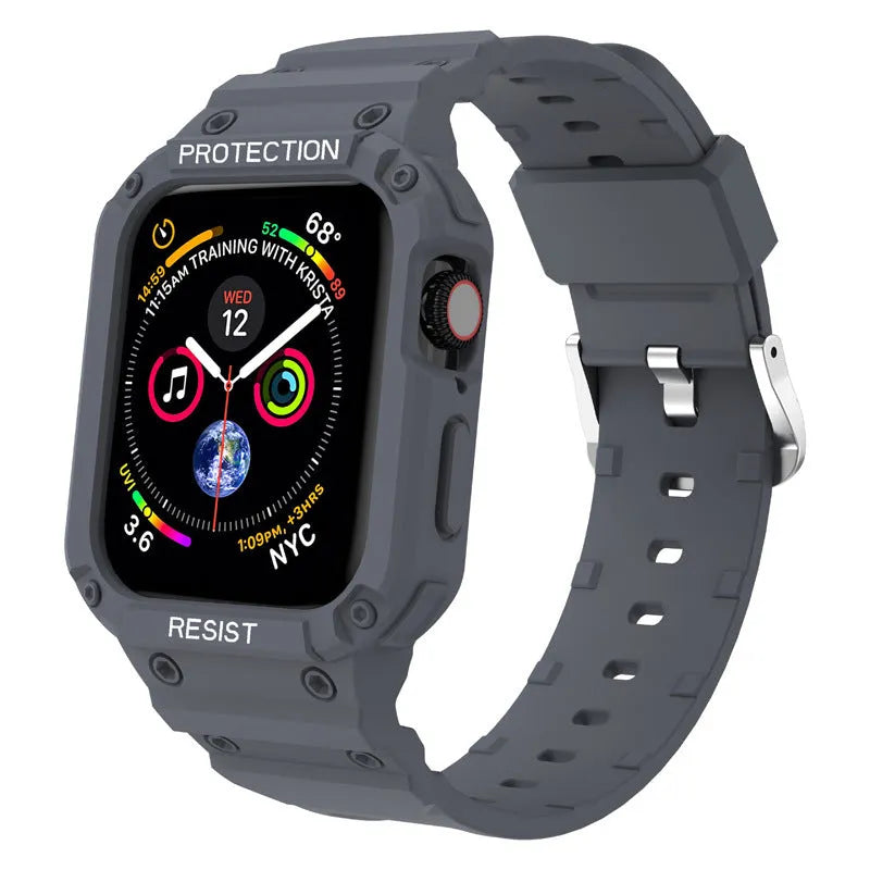 Apple Watch Series 8 compatible TPU sport strap in multiple colour options showing 38mm and 42mm sizes