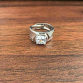 Men's zinc alloy open mouth adjustable ring with geometric round pattern