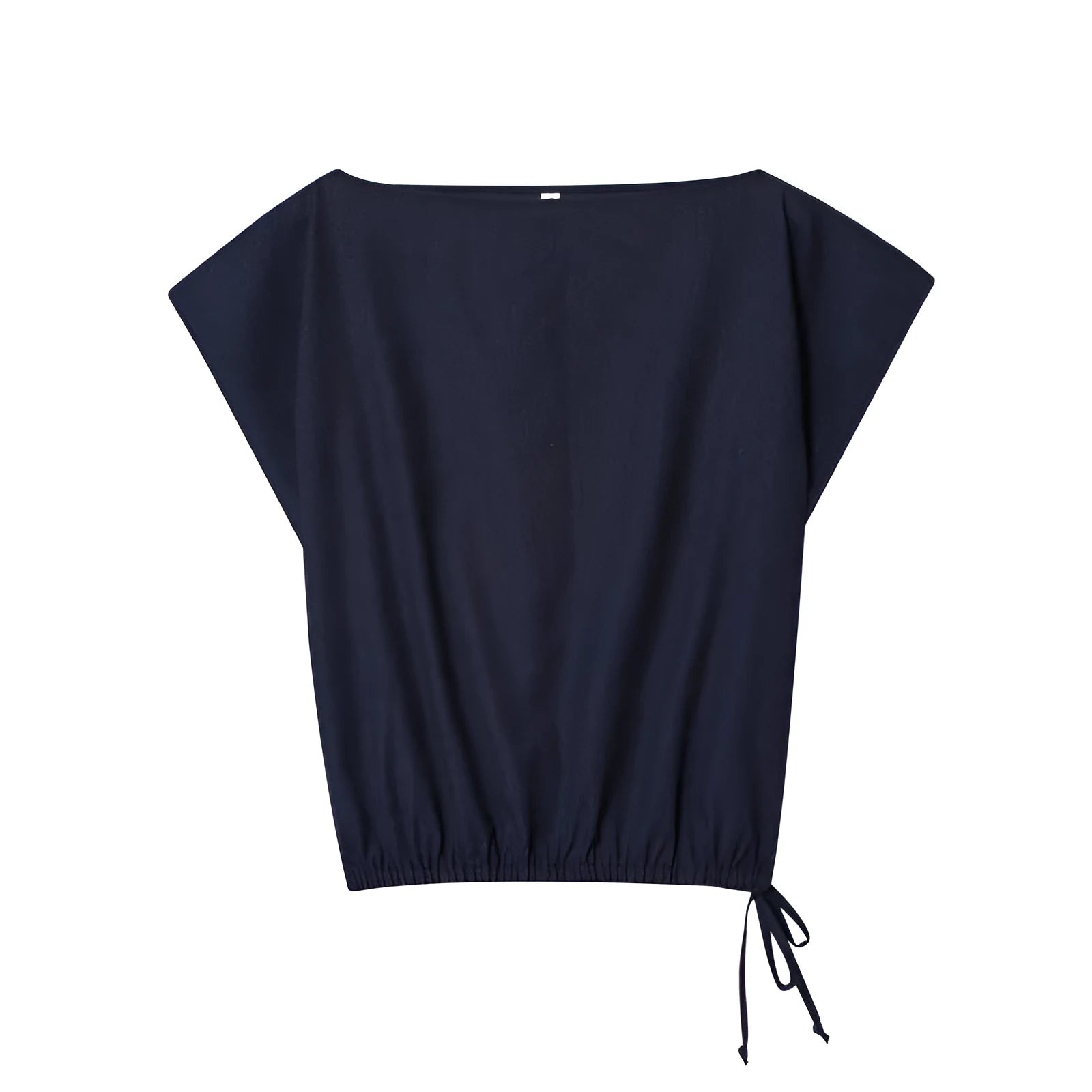 Women's blended polyester co-ord suit with flounced sleeve top and wide-leg trousers