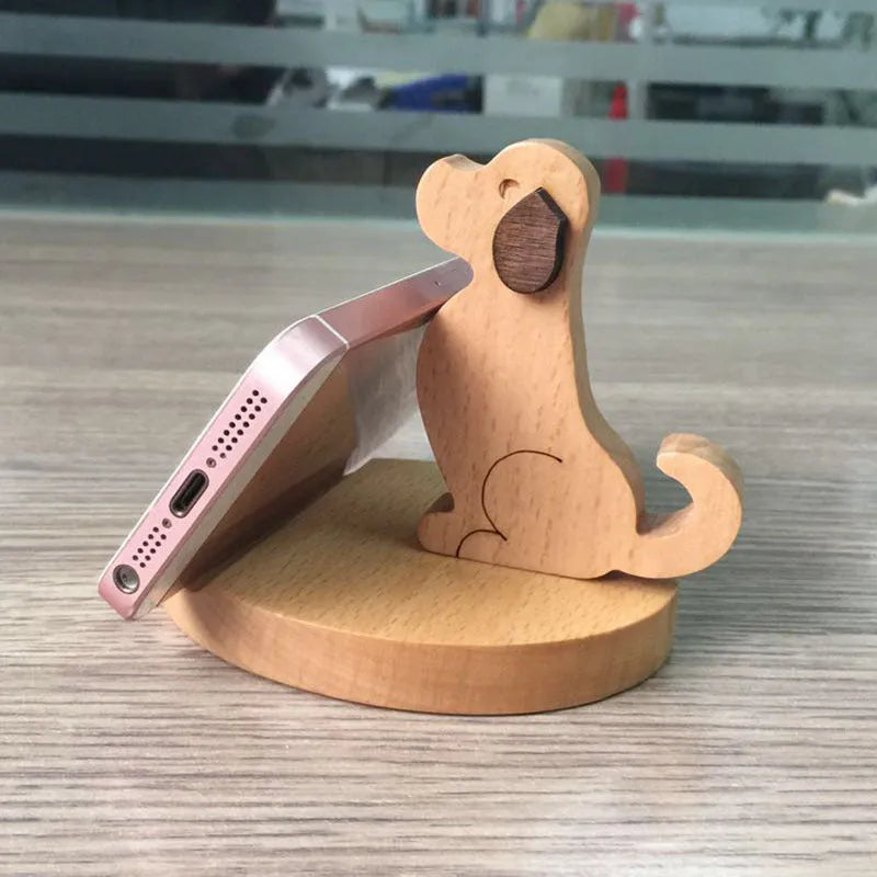 Resin lazy phone holder bracket with carved novelty design holding mobile phone upright